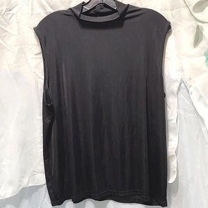 ACW DESIGN BLACK POLYESTER MOCK NECK TANK SZ 2X